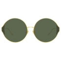 Linda Farrow - Carousel Round Sunglasses in Yellow Gold - LFL896C10SUN - Linda Farrow Eyewear