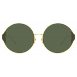 Linda Farrow - Carousel Round Sunglasses in Yellow Gold - LFL896C10SUN - Linda Farrow Eyewear