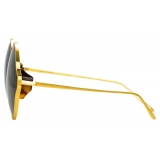 Linda Farrow - Carousel Round Sunglasses in Yellow Gold - LFL896C10SUN - Linda Farrow Eyewear