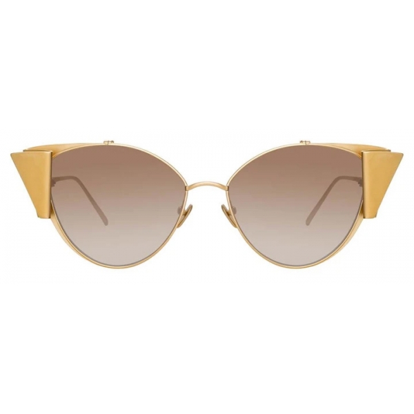 Linda Farrow - Carrie Cat-Eye Sunglasses in Yellow Gold - LFL843C2SUN - Linda Farrow Eyewear