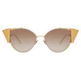 Linda Farrow - Carrie Cat-Eye Sunglasses in Yellow Gold - LFL843C2SUN - Linda Farrow Eyewear