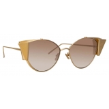 Linda Farrow - Carrie Cat-Eye Sunglasses in Yellow Gold - LFL843C2SUN - Linda Farrow Eyewear