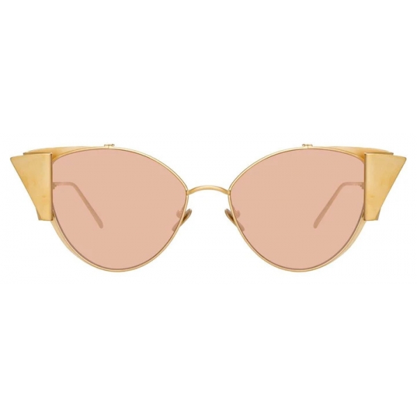 Linda Farrow - Carrie Cat-Eye Sunglasses in Yellow Gold - LFL843C3SUN - Linda Farrow Eyewear