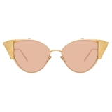 Linda Farrow - Carrie Cat-Eye Sunglasses in Yellow Gold - LFL843C3SUN - Linda Farrow Eyewear