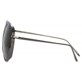 Linda Farrow - Carter Aviator Sunglasses in Nickel - LFL999C7SUN - Linda Farrow Eyewear