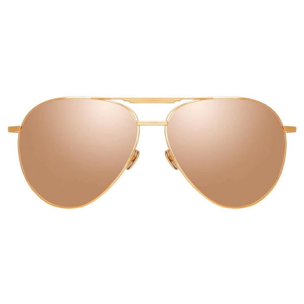 Linda Farrow - Carter Aviator Sunglasses in Rose Gold - LFL999C5SUN - Linda Farrow Eyewear