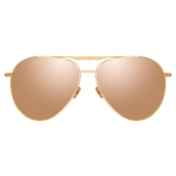 Linda Farrow - Carter Aviator Sunglasses in Rose Gold - LFL999C5SUN - Linda Farrow Eyewear