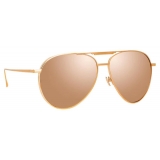 Linda Farrow - Carter Aviator Sunglasses in Rose Gold - LFL999C5SUN - Linda Farrow Eyewear