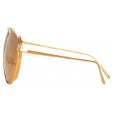 Linda Farrow - Carter Aviator Sunglasses in Rose Gold - LFL999C5SUN - Linda Farrow Eyewear