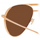 Linda Farrow - Carter Aviator Sunglasses in Rose Gold - LFL999C5SUN - Linda Farrow Eyewear