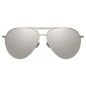 Linda Farrow - Carter Aviator Sunglasses in White Gold and Silver - LFL999C6SUN - Linda Farrow Eyewear