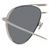 Linda Farrow - Carter Aviator Sunglasses in White Gold and Silver - LFL999C6SUN - Linda Farrow Eyewear