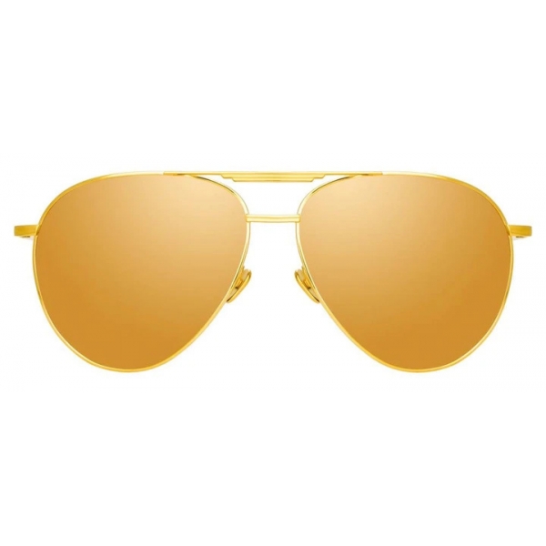 Linda Farrow - Occhiali da Sole Aviator Carter in Oro Giallo - LFL999C2SUN - Linda Farrow Eyewear