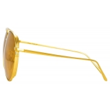 Linda Farrow - Occhiali da Sole Aviator Carter in Oro Giallo - LFL999C2SUN - Linda Farrow Eyewear