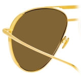 Linda Farrow - Carter Aviator Sunglasses in Yellow Gold - LFL999C2SUN - Linda Farrow Eyewear