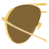 Linda Farrow - Occhiali da Sole Aviator Carter in Oro Giallo - LFL999C2SUN - Linda Farrow Eyewear