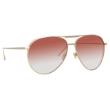 Linda Farrow - Carter Aviator Sunglasses in Yellow Gold - LFL999C3SUN - Linda Farrow Eyewear