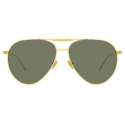 Linda Farrow - Carter Aviator Sunglasses in Yellow Gold - LFL999C1SUN - Linda Farrow Eyewear