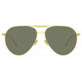 Linda Farrow - Carter Aviator Sunglasses in Yellow Gold - LFL999C1SUN - Linda Farrow Eyewear