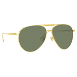 Linda Farrow - Carter Aviator Sunglasses in Yellow Gold - LFL999C1SUN - Linda Farrow Eyewear