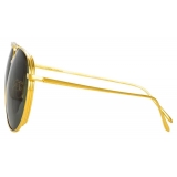 Linda Farrow - Occhiali da Sole Aviator Carter in Oro Giallo - LFL999C1SUN - Linda Farrow Eyewear