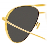 Linda Farrow - Carter Aviator Sunglasses in Yellow Gold - LFL999C1SUN - Linda Farrow Eyewear