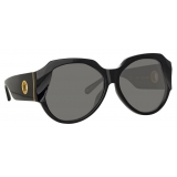 Linda Farrow - Christie Oversized Sunglasses in Black - LFL1073C1SUN - Linda Farrow Eyewear