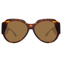 Linda Farrow - Christie Oversized Sunglasses in Tortoiseshell - LFL1073C2SUN - Linda Farrow Eyewear