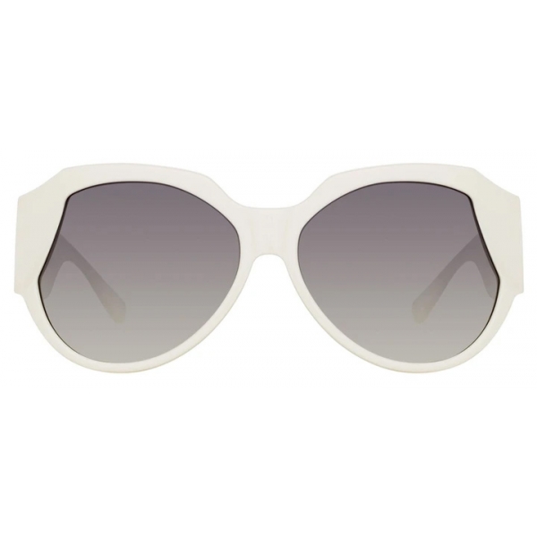 Linda Farrow - Christie Oversized Sunglasses in White - LFL1073C5SUN - Linda Farrow Eyewear