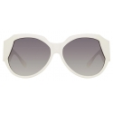 Linda Farrow - Occhiali da Sole Oversized Christie in Bianco - LFL1073C5SUN - Linda Farrow Eyewear