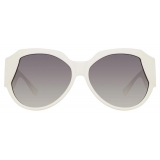 Linda Farrow - Occhiali da Sole Oversized Christie in Bianco - LFL1073C5SUN - Linda Farrow Eyewear