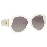 Linda Farrow - Christie Oversized Sunglasses in White - LFL1073C5SUN - Linda Farrow Eyewear