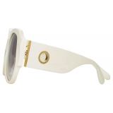 Linda Farrow - Christie Oversized Sunglasses in White - LFL1073C5SUN - Linda Farrow Eyewear