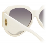 Linda Farrow - Christie Oversized Sunglasses in White - LFL1073C5SUN - Linda Farrow Eyewear