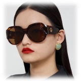 Linda Farrow - Christie Oversized Sunglasses in White - LFL1073C5SUN - Linda Farrow Eyewear