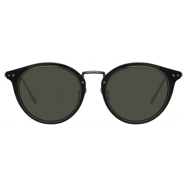 Linda Farrow - Cooper Oval Sunglasses in Nickel and Grey - LFL1048C2SUN - Linda Farrow Eyewear