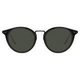 Linda Farrow - Cooper Oval Sunglasses in Nickel and Grey - LFL1048C2SUN - Linda Farrow Eyewear