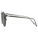 Linda Farrow - Cooper Oval Sunglasses in Nickel and Grey - LFL1048C2SUN - Linda Farrow Eyewear