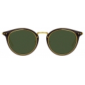 Linda Farrow - Cooper Oval Sunglasses in Yellow Gold and Green - LFL1048C1SUN - Linda Farrow Eyewear