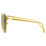 Linda Farrow - Cooper Oval Sunglasses in Yellow Gold and Green - LFL1048C1SUN - Linda Farrow Eyewear