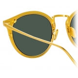 Linda Farrow - Cooper Oval Sunglasses in Yellow Gold and Green - LFL1048C1SUN - Linda Farrow Eyewear