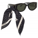 Linda Farrow - Debbie D-Frame Sunglasses in Sparkled Black - LFL1059C5SUN - Linda Farrow Eyewear