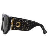 Linda Farrow - Debbie D-Frame Sunglasses in Sparkled Black - LFL1059C5SUN - Linda Farrow Eyewear