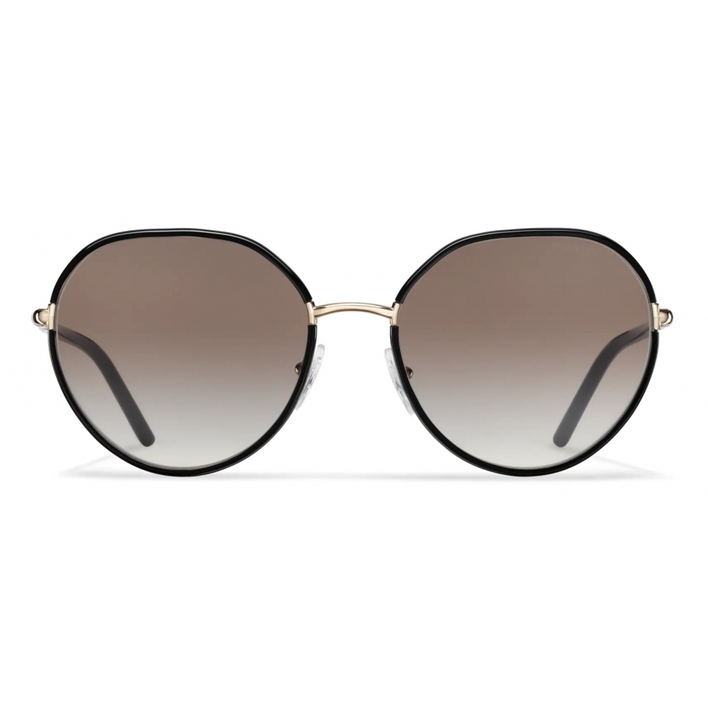 Prada - Prada Decode - Round Sunglasses - Black Pale Gold - Prada ...