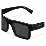 Prada - Prada Symbole - Rectangular Sunglasses - Black - Prada Collection - Sunglasses - Prada Eyewear