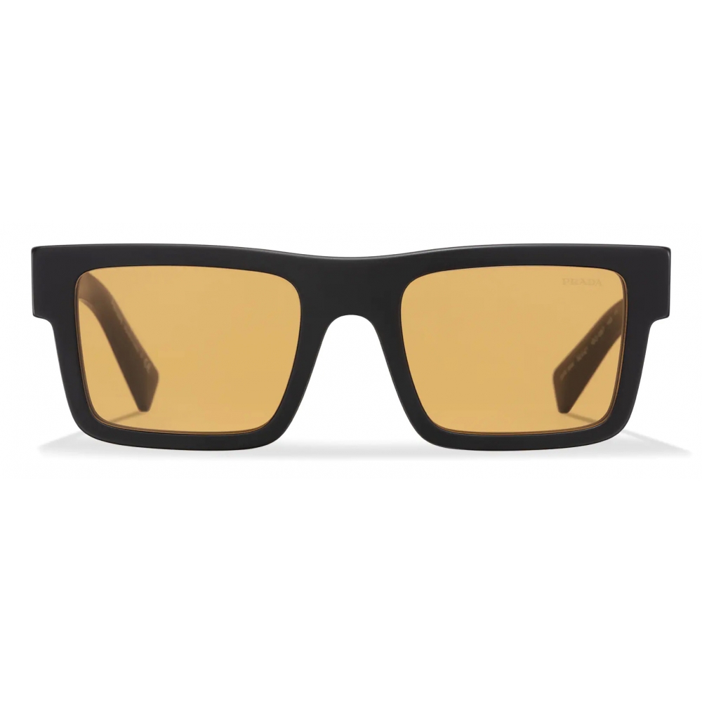 Prada - Prada Symbole - Rectangular Sunglasses - Black Slate Gray - Prada  Collection - Sunglasses - Prada Eyewear - Avvenice