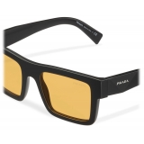 Prada - Prada Symbole - Rectangular Sunglasses - Opaque Black Ochre - Prada Collection - Sunglasses - Prada Eyewear