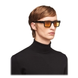 Prada - Prada Symbole - Rectangular Sunglasses - Opaque Black Ochre - Prada Collection - Sunglasses - Prada Eyewear