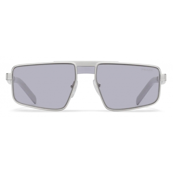 Prada - Prada Eyewear - Rectangular Sunglasses - Opaque Steel Gray - Prada Collection - Sunglasses - Prada Eyewear