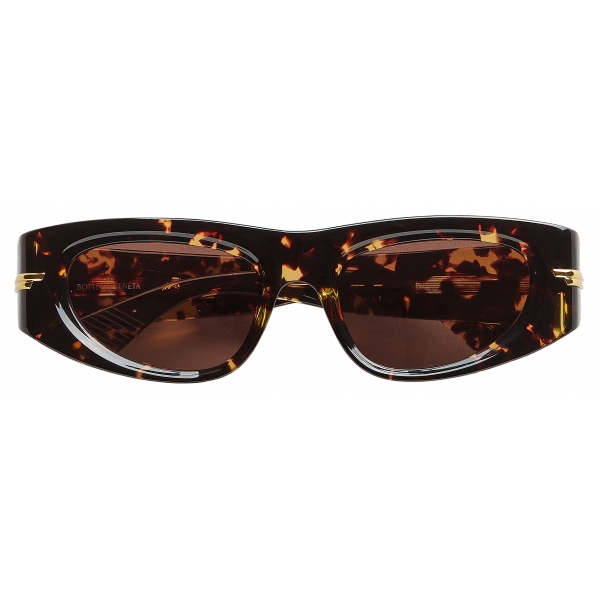 Bottega Veneta - Acetate Oval Sunglasses - Havana Brown - Sunglasses - Bottega Veneta Eyewear